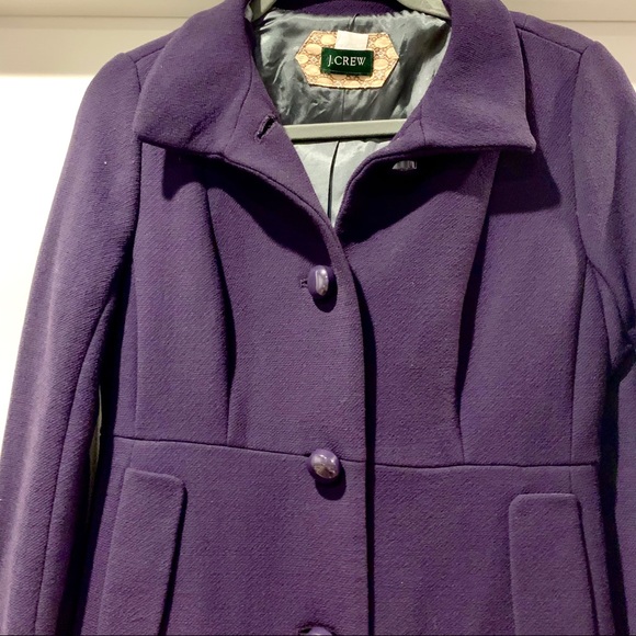 J Crew Plum Carlin Wool Dress Coat sz Small - Picture 9 of 13